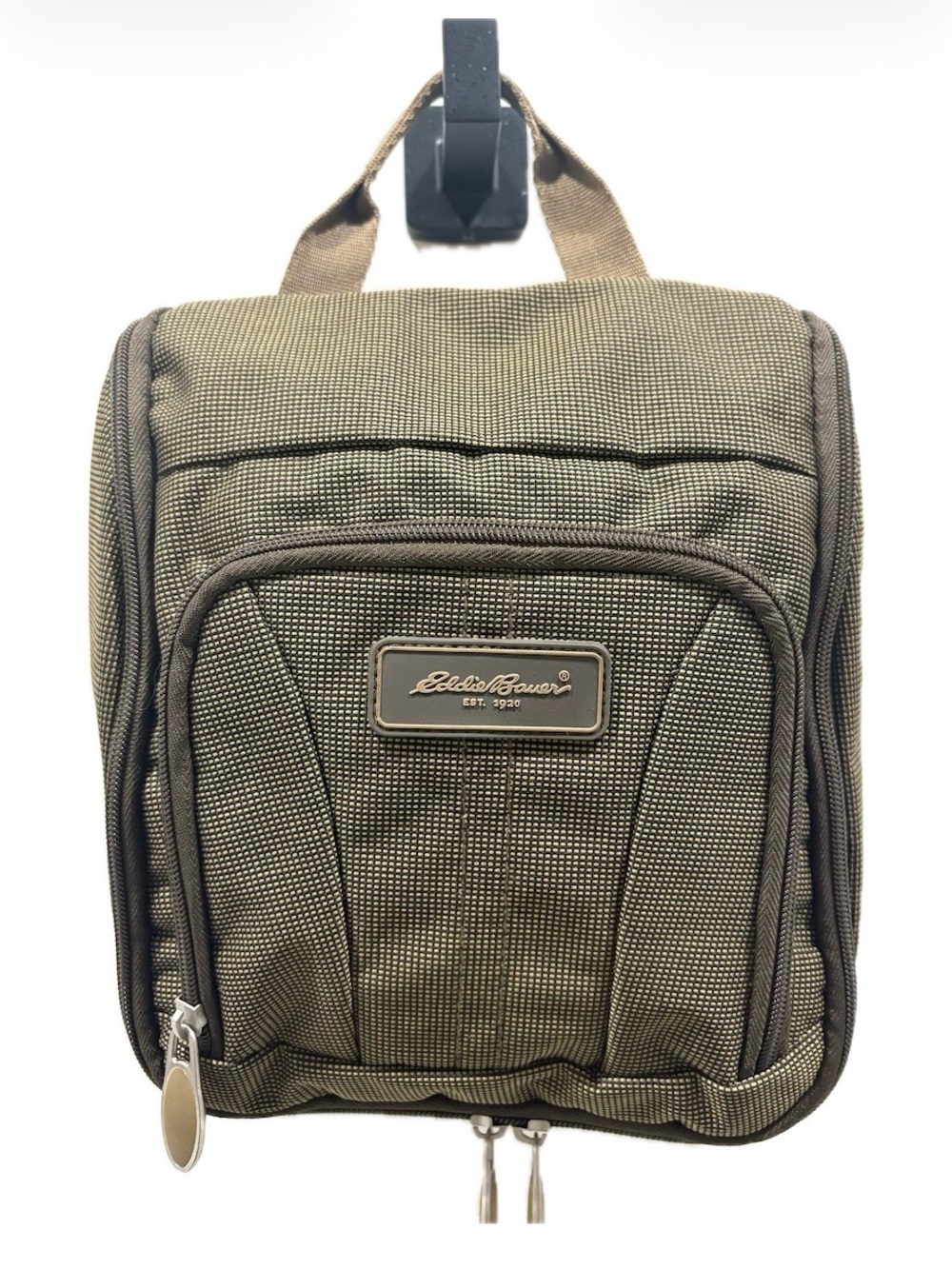 Eddie Bauer Hanging Travel Toiletry Kit/Bag | Unisex | Olive Tan Woven Nylon - Picture 1 of 6
